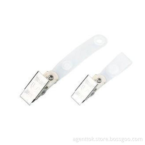 Silver PE strap Spring jaw metal name, identification Badge